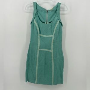 REBECCA MINKOFF womens Size 4 Tiffany blue 100% Linen  Shift dress